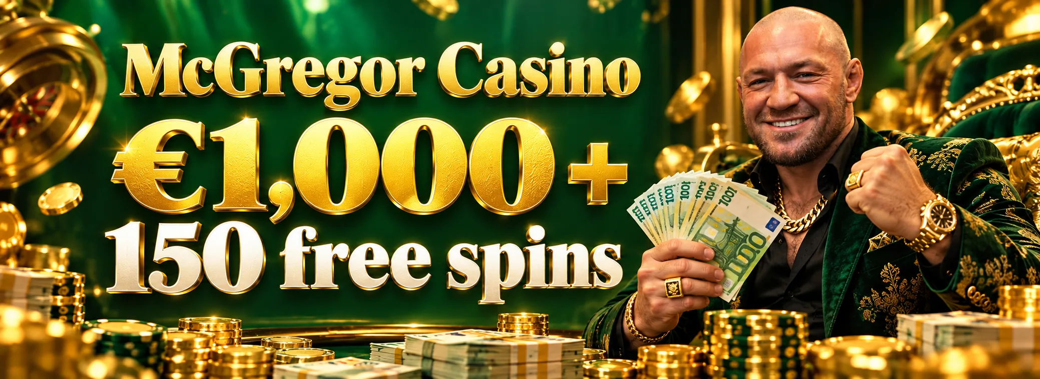 McGregor Casino — First-Round Welcome Package — €1,000 + 150 free spins